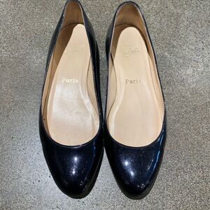 Christian Louboutin Sparkling Midnight Blue Ballet Flats 7.5 fits like 7